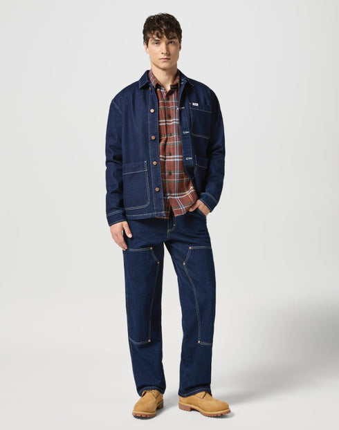 Wrangler Men's Non Frayed Plaid Shirt in Green